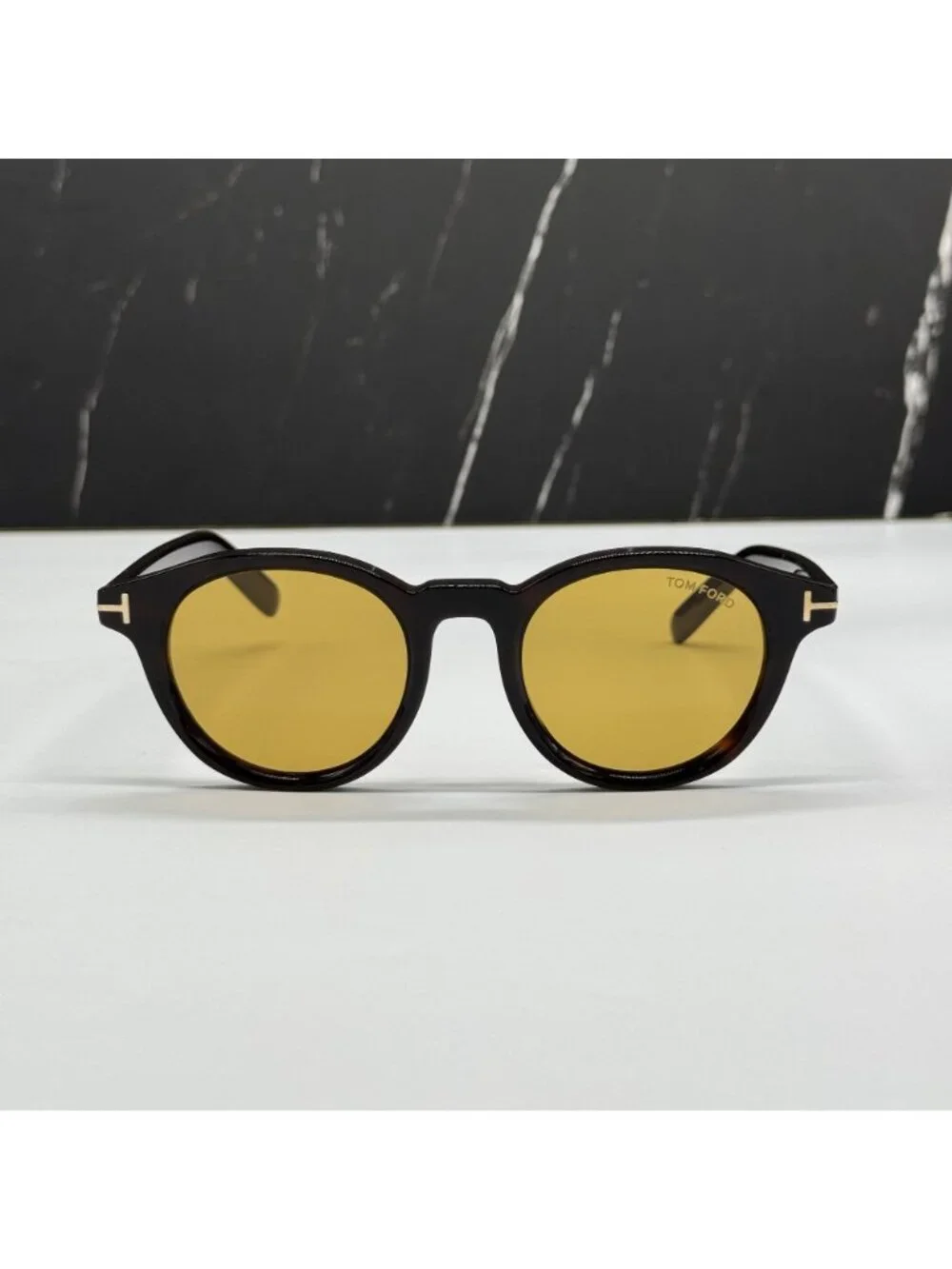 NWT Tom Ford FT1123-D 52E Black Yellow Sunglasses Authentic
